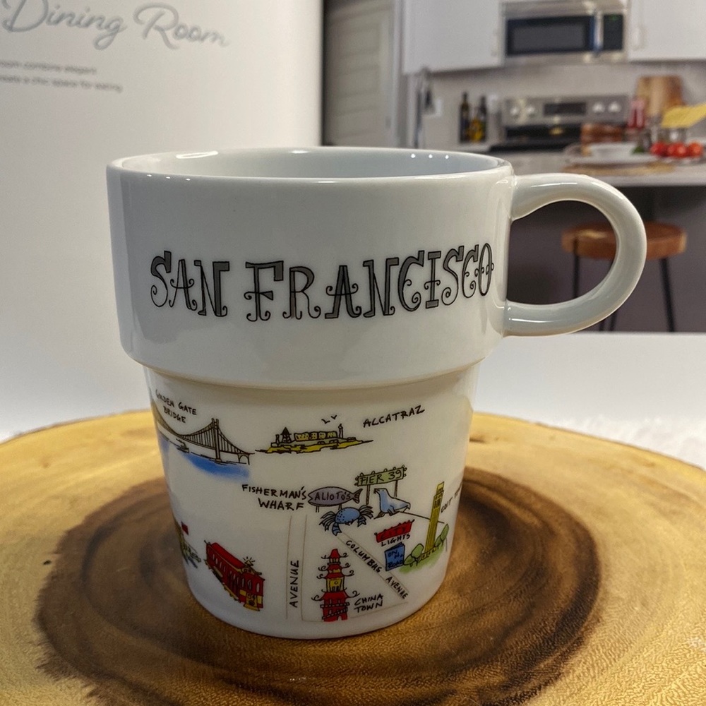World Market SAN FRANCISCO Coffee Mug Cup Cities of  World Landmarks 3 3/4" tall